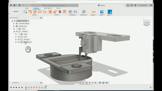 How to articulate imported assemblies in Fusion 360 (McMaster Carr cabinet hinge) смотреть онлайн