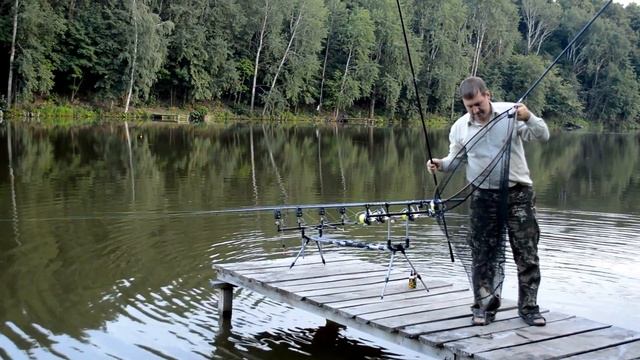 Ловля карпа, амура, толстолобика на пруду Коряги в Белгородской области смотреть онлайн