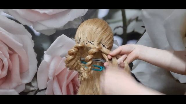Романтическая прическа из кос " БУКЕТ РОЗ" смотреть онлайн