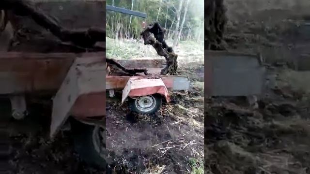 Сбор металла загрузка гусеницы в прицеп самодельным краном, с ДТ 75. смотреть онлайн
