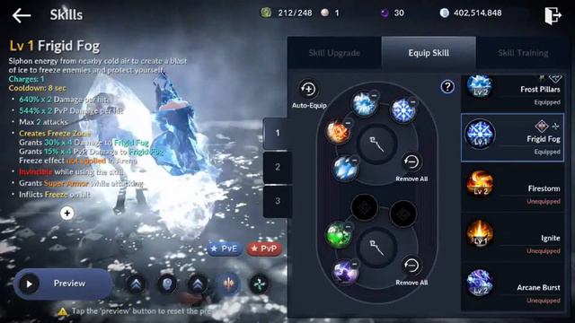 Black Desert Mobile: Archmage PVE Farming Hadum Skills Setup