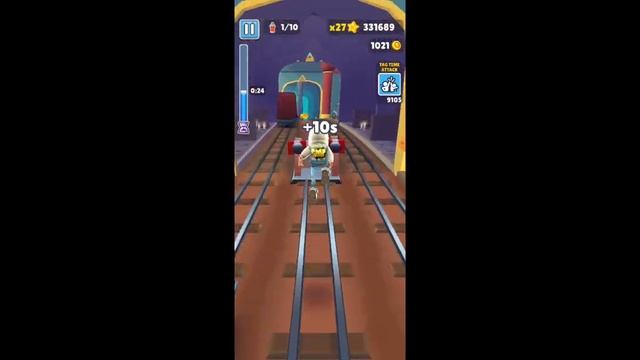 Самый трудный режим в сабвей Сёрф Subway Surfers Tap time Attack Mode смотреть онлайн