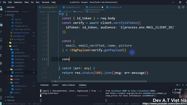 BLOG APP #14 GOOGLE LOGIN | MERN STACK + TYPESCRIPT + REDUX смотреть онлайн