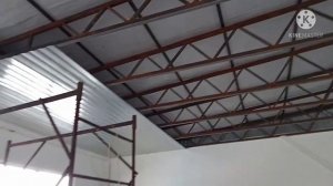 Профлист на потолок/ как подшить потолок/  фермы 15,5 метров