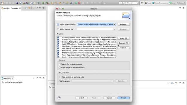 Samsung SMART TV Applications Development Tutorials - 2 - Configure SDK and Run Sample App смотреть онлайн
