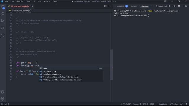 Belajar JavaScript [Dasar]-10-Operator Logika (1) смотреть онлайн