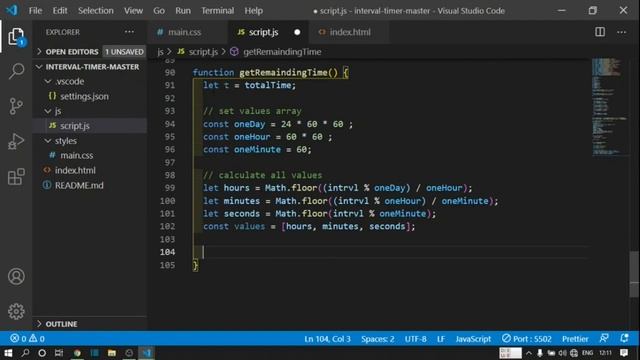 JavaScript projects for beginners Build an interval timer with HTML and CSS смотреть онлайн