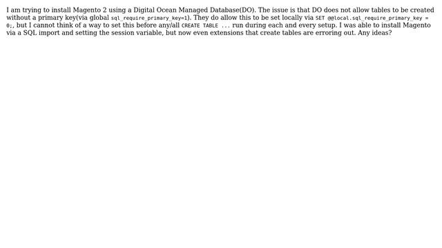 Magento: Setting SQL session variables every time modules are installed or updated? смотреть онлайн