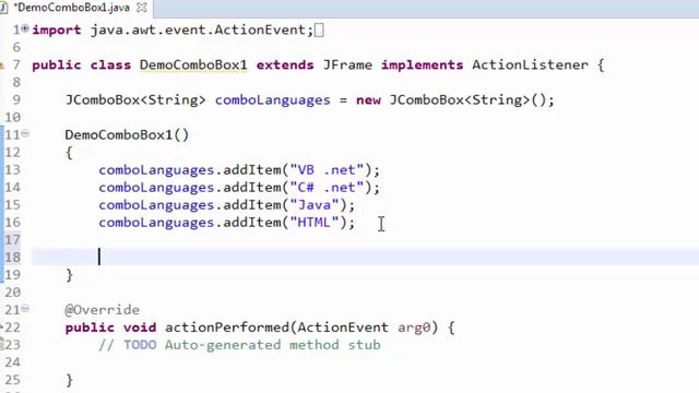 Java JComboBox - Example 1 смотреть онлайн