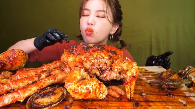 [Mukbang ASMR] 끝판왕! 마라?킹크랩 해물찜?Braised King Crab Seafoodboil Ablone Scallops Eatingshow Ssoyoung
