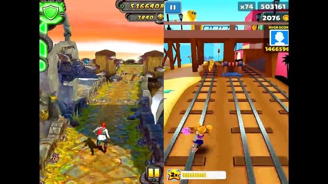 Temple Run 2 Sky Summit VS Subway Surfers Miami Android iPad iOS Gameplay HD #2 смотреть онлайн