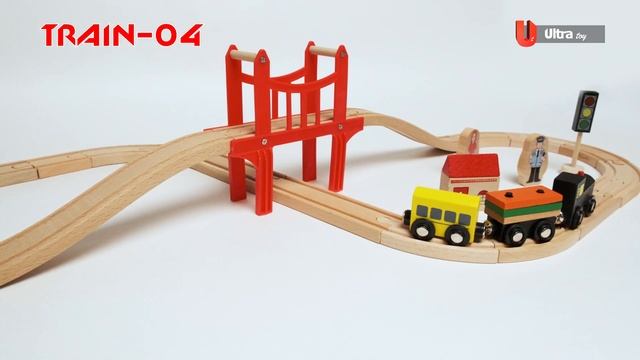 Деревянная железная дорога UltraTOY Train-04 комплект (37 предметов) смотреть онлайн