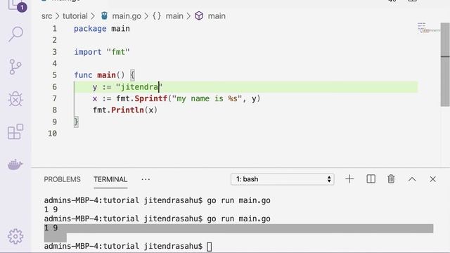 Sprint(), Sprintln(), Sprintf() functions in go смотреть онлайн