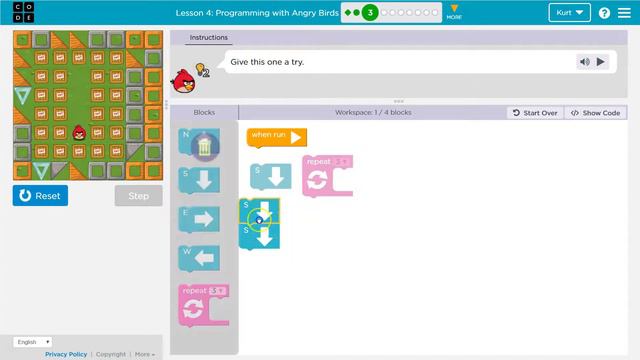 Course B Programming with Angry Birds Lesson 4.3 Code.org Tutorial with Answers смотреть онлайн