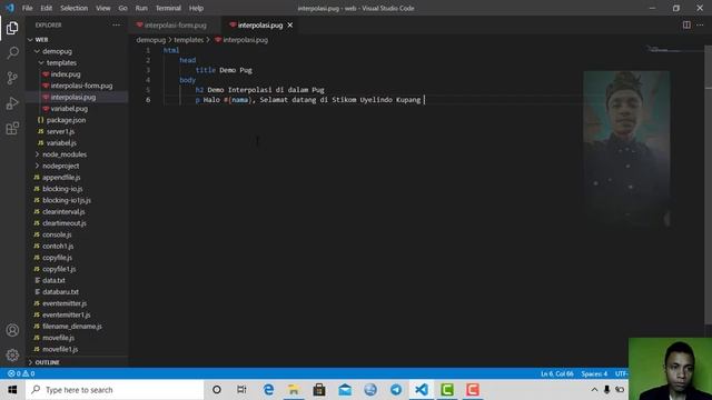 #33 INTERPOLASI DI DALAM PUG NODE JS смотреть онлайн