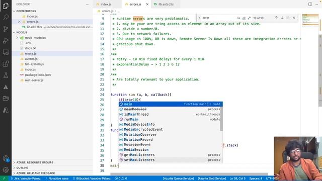 19 Error Handling in NodeJS смотреть онлайн