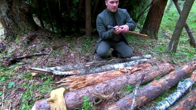 ВЫЖИВАНИЕ В ЛЕСУ - ТОПОР ПРОТИВ НОЖА | Укрытие, костер и дрова, мясо смотреть онлайн