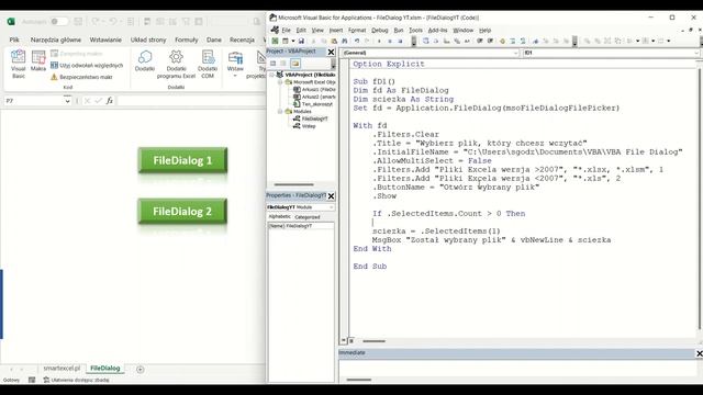 Application.FileDialog czyli okno dialogowe pozwalające na samodzielny wybór plików w Excel VBA. смотреть онлайн
