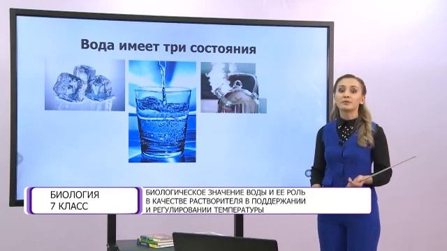 Биология. 7 класс. Биологическое значение воды и ее роль в качестве растворителя /16.10.2020/ смотреть онлайн