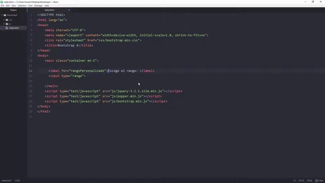 Curso De Bootstrap 4: Elemento Rango Personalizado.