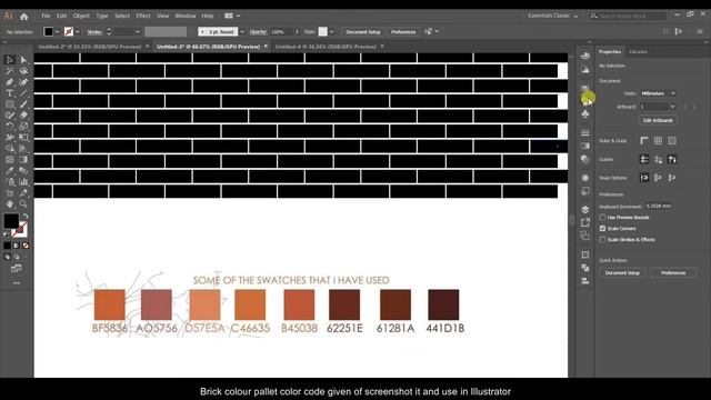 How to make Brick wall pattern in Adobe Illustrator | Tutorial with subtitle смотреть онлайн