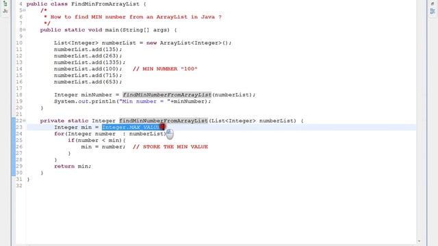 HOW TO FIND MIN NUMBER FROM AN ARRAYLIST IN JAVA смотреть онлайн