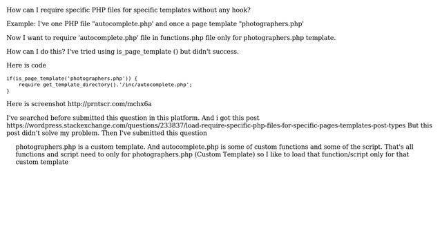Wordpress: How to require specific PHP files for specific templates? смотреть онлайн