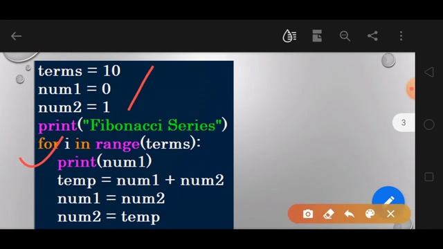 Fibonacci series (Python Program) смотреть онлайн