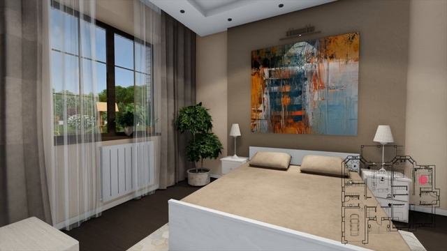 Проект красивого одноэтажного дома с эркером 205м2 смотреть онлайн