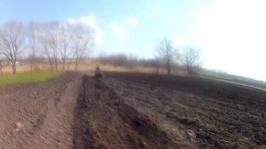 Боронование огорода мотоблоком с адаптером