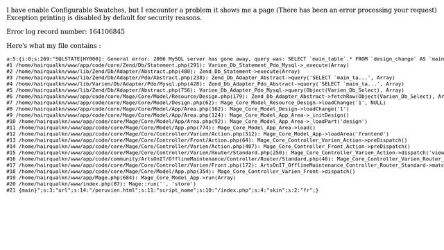 Configurable Swatches: Error Processing Request: "SQLSTATE[HY000]: General error: 2006 MySQL... смотреть онлайн