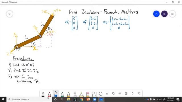 Two Link Manipulator Jacobian Example - Formula Method смотреть онлайн