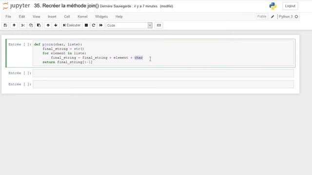 [Algorithme] - 35. Recréer la méthode join() [Python] смотреть онлайн