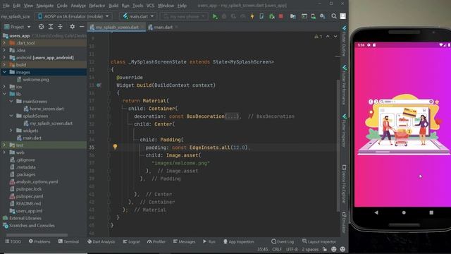 Custom Splash Screen in Flutter Gradient Background | Online Shopping App Android Studio Course 202 смотреть онлайн