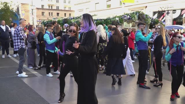 4K. Walk Around Moscow. Moscow City Day Celebration 875 Years.