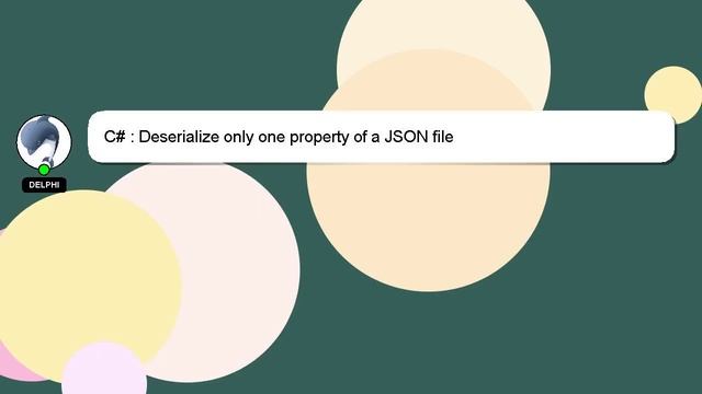 C# : Deserialize only one property of a JSON file смотреть онлайн