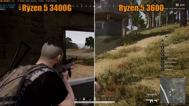 AMD Ryzen 5 3400G vs 3600 + MSI RTX2060 Ventus Tested in 10 Games смотреть онлайн