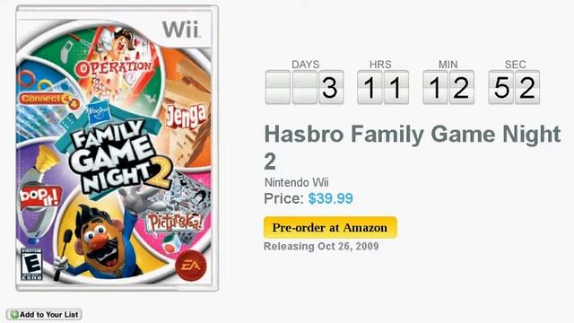 Hasbro Family Game Night 2 Wii Countdown