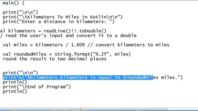 Kilometers To Miles in Kotlin смотреть онлайн