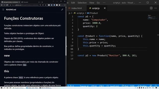 JavaScript Funções Construtoras e Prototype смотреть онлайн