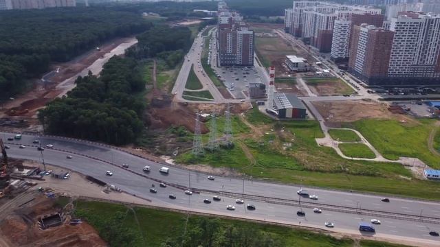 Строительство Юго-Восточной хорды в районе Бутово. смотреть онлайн