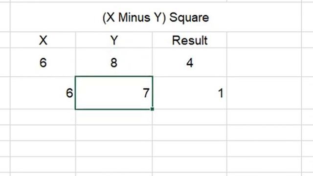 Minus two values and squar In Excel смотреть онлайн