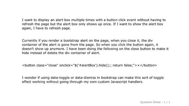 jQuery : How to toggle a bootstrap alert on and off with button click? смотреть онлайн
