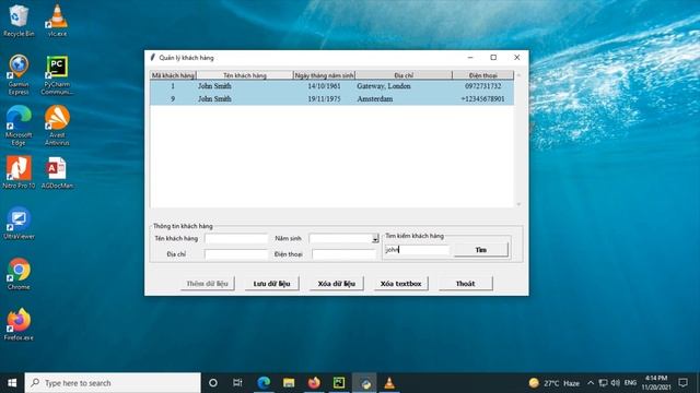Demo thêm/sửa/xóa dữ liệu MySQL bằng Python Tkinter GUI/ MySQL CRUD demo with Python смотреть онлайн
