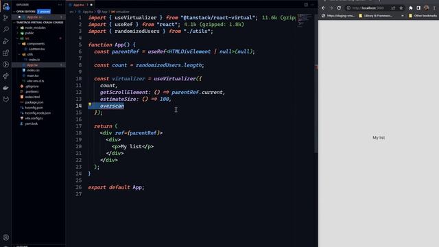 رندر کردن لیست های بزرگ در ری اکت | مجازی سازی لیست ها در ری اکت | How to virtualize lists in React смотреть онлайн