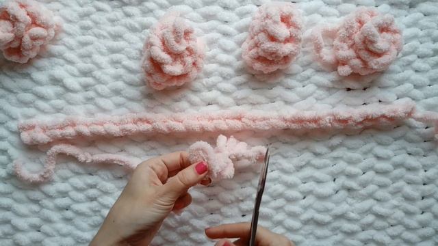 Плюшевый плед из Ализе Пуффи (Alize Puffy) - описание, расход, как закончить, как связать розочки смотреть онлайн