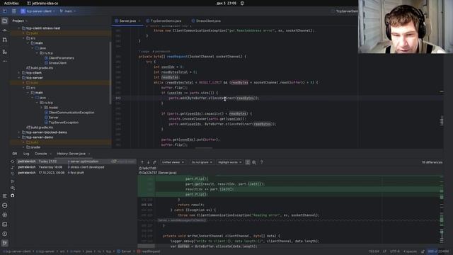 Оптимизация неблокирующего TCP сервера на java (NIO) смотреть онлайн