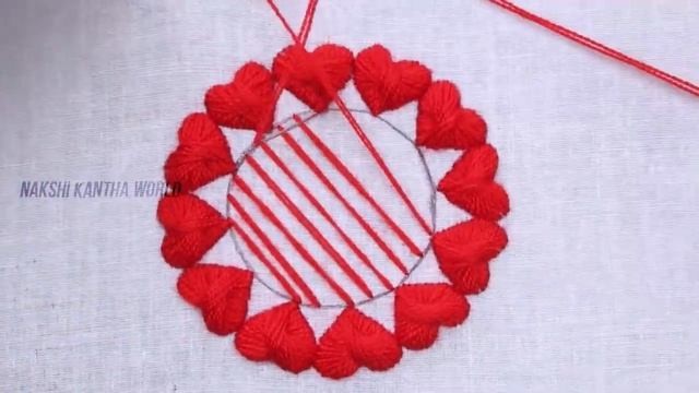 Amazing Circle Embroidery Design, Heart Shape Embroidery Pattern, Hand Embroidery смотреть онлайн