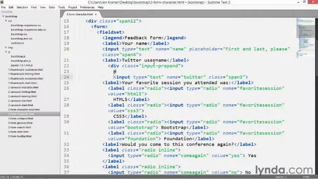 Bootstrap Adding to Your Site 20 Adding characters to form fields смотреть онлайн