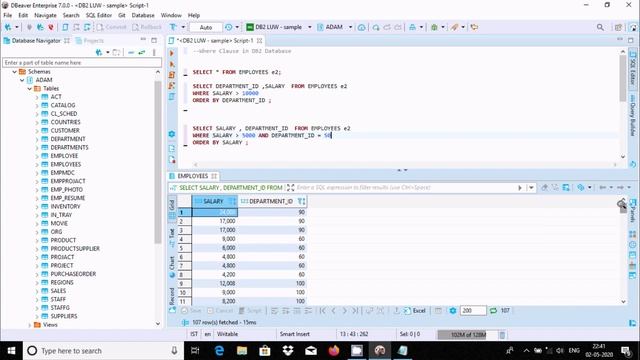 WHERE clause | Filtering Rows | DB2 Database смотреть онлайн